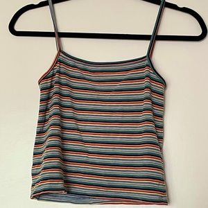 Brandy Melville multicolored striped cropped top. One size. great condition!